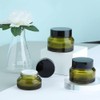 2PCS 50ml/1.7oz Empty Green Glass Cosmetic Jars with Lids Refillable