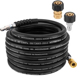 Pressure Washer Hose 50 Ft, 3/8 Inch Power Washer Hose, 4200 PSI High Pressure Water Hose with 2 Pcs M22 14mm Adapter to 3/8 Quick Connect for Power Washer Hose by KAKO
