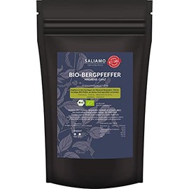 250 g Organic Mountain Pepper Malabar, Tiger Pepper, Kerala from Wayanad Highlands, Intense Fruity Malabar Aroma, Ideal for Meat, Fish, Vegetables Saliamo