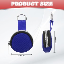 sourcing map Portable Ring Organizer Case with Keychain, Anti-Lost Traveling Ring Holder Storage Bag Small Organizer Case for Mini Necklace Earrings Jewelry, Dark Blue