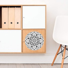 Azeeda Große 210mm 'Blumen-Mandala' Permanente Aufkleber (DW00120878)