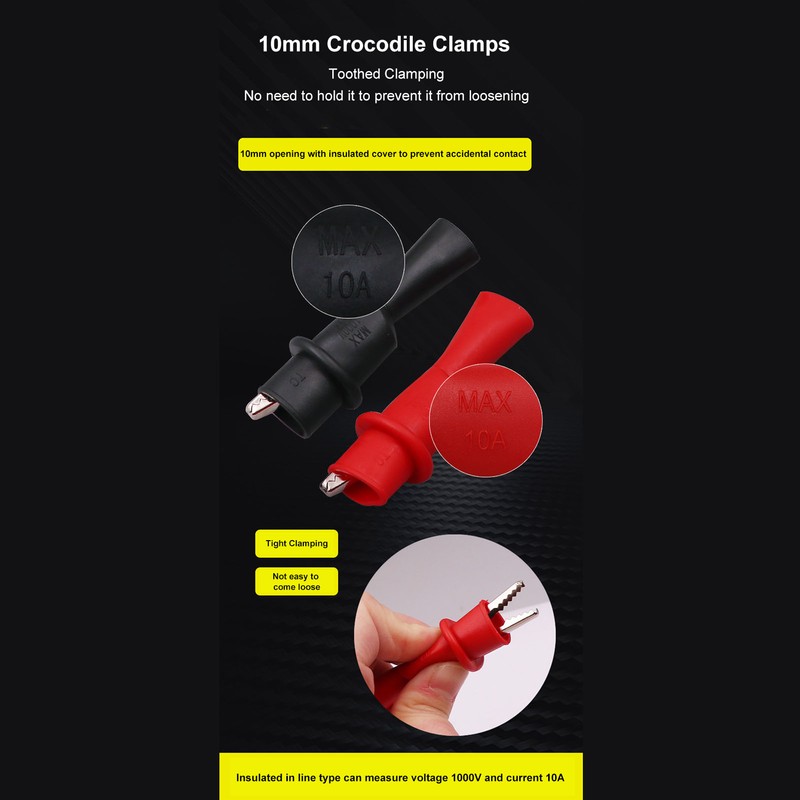 10PCS Set Multimeter Test Leads Kit Universal Black and Red