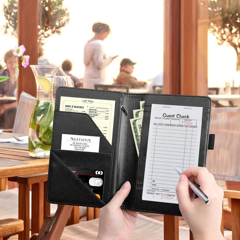 Server Book, PU Leather Server Books for Waitress, Waitress Book,
