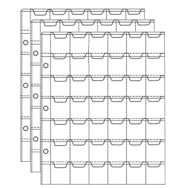 lehom Plastic Coin Pocket Pages 42 Grids Coin Collection Supplies