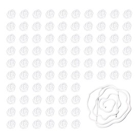 Flower Paper Clips 100pcs, White Rose Shape Paper Clips Bookmarks Cute Paper Clips Small Paperclips for Office School Paper Files Organizing