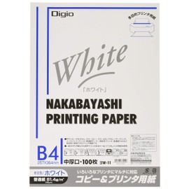 Nakabayashi Copy & Printer Paper, White Type, B4, 100 Sheets