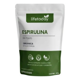 Lifetoday Espirulina En Polvo Organica- 2 Piezas 200g