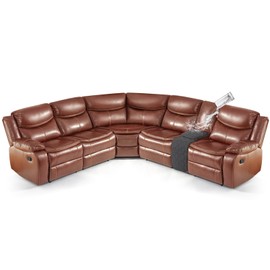 VANSOFY Extra Large Reclining Sectional Couch Covers, Waterproof 5-Piece Sofa Covers for L Shape Sectional Sofa Corner Seater Washable Slipcover for Pets, Dogs(1 Seat Console Cover, Charcoal Gray)