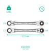 WIESEMANN 1893 Reversible 4-in-1 Double Ring Ratchet Spanner with 10,