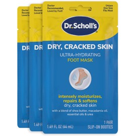 Dr. Scholl's Ultra Hydrating Foot Peel Mask 3pk, Intensely Moisturizes Repairs and Softens Rough Dry skin with Urea, 3 Count