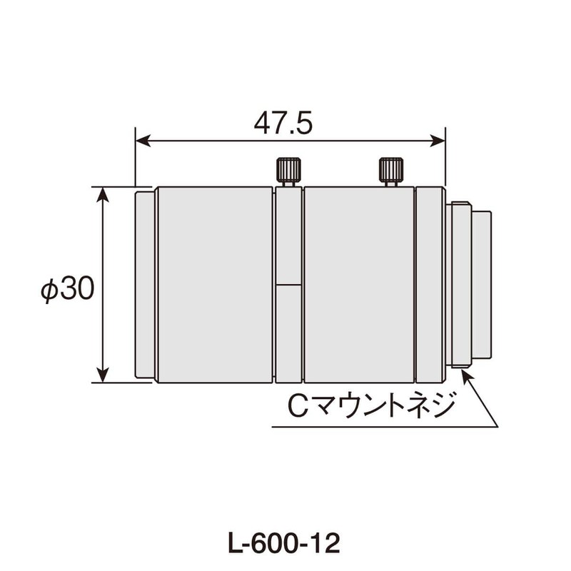 ホーザン(HOZAN) レンズ 焦点距離(12mm相当)が固定 作動距離を変えて倍率を調整 Cマウント 作動距離:100mm-∞ L-600-12
