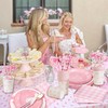 EASY JOY 80Pcs Bow Party Tableware Set Pink Bow Party