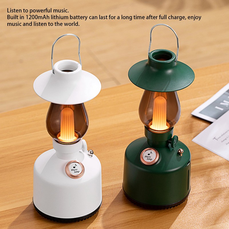 Hanging Hand Lantern Bluetooth Music with 1200MAH Battery Retro Camping
