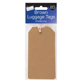 Just stationery Luggage Label - Brown (Pack of 20), 4254.0