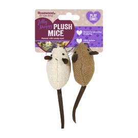 Rosewood Jolly Moggy Natural Catnip Mice, Cat Toy, Pack of 2