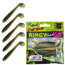 SEABUZZ Rubber Fish Fishing Lure Set 5 Pieces x 65 mm - Rubber Bait for Catfish and Zander & Pike - Trout & Perch Artificial Bait - Predator Fish Fishing Set - Freshwater and Saltwater Fishing