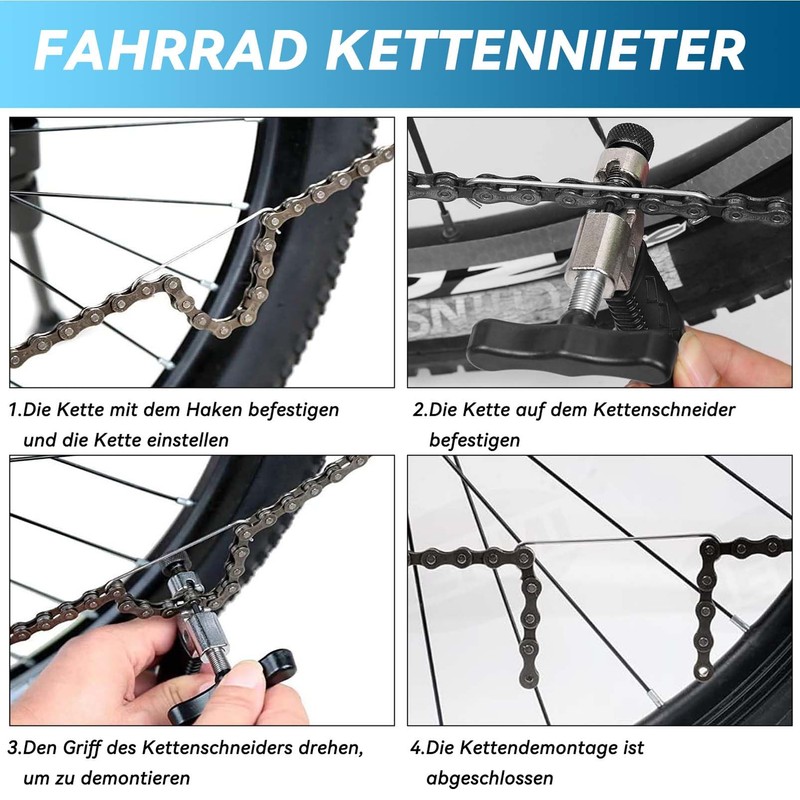 Chain Riveter Bicycle, Bicycle Chain Tool, 11 Pieces Chain Pliers
