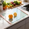2PCS Glass Cutting Board with Silicone Grip, 80% Stronger Shatter