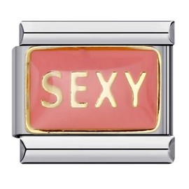 M&S Birthday Daughter Mother Sister Heart Love Cheeky 9mm Italian Link Charm Compatible With Nomination Bracelet (Sexy)