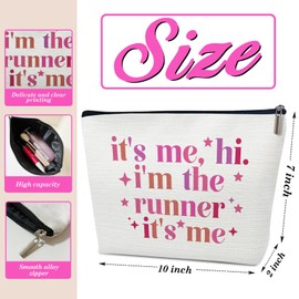 ELSGFHSU Gifts for Runner Makeup Bag, Running Gifts for Women Female, Marathon Lovers Cosmetic Bag for Purse, Sports Mom Must Haves, It's Me Hi I'm The Runner It's Me, Sports Stuff and Accessories