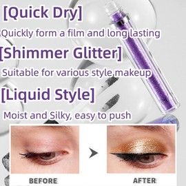 ONarisae Eyeshadow liquid Shimmer Long Lasting Effect Shiny Eyeshadow Glow Glitter Makeup (Purple)