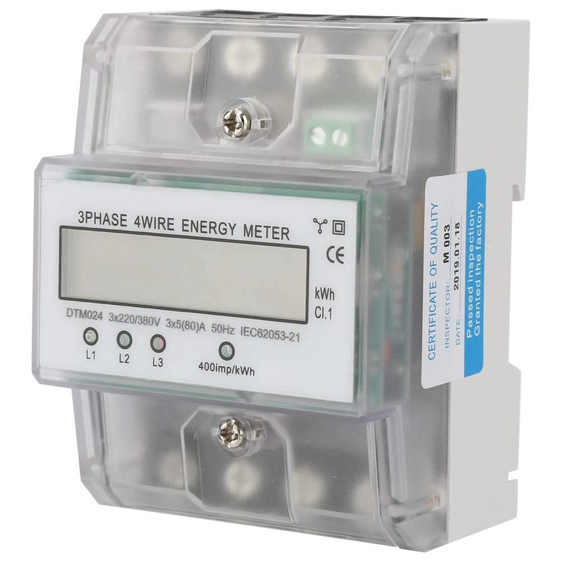 Power Meter, 220/380V5-80A Energy Consumption Digital Power Meter 3 Phase