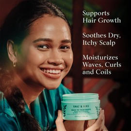 SHAZ & KIKS Essential Prewash Mask for Thick, Curly to Coily Hair | Scalp & Hair Mask with 35+ Essential Nutrients to Build Long-term Health | Stimulate Growth & Moisturize Dry Scalp & Curls, 7.7 oz