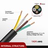 Nilight 25 Feet 4 Way Trailer Wire Extension Cable 14
