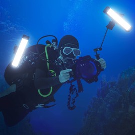 Godox WT25D Daylight Waterproof LED Tube Light, 24W 9.8'' 5600K Underwater LED Light CRI/TLCI 96+ Dimming 0-100%, Supports 40m Dive Depth Bluetooth APP Control