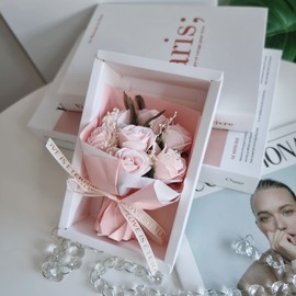 Laura Jay's enshrinement decoration mini preserved soap bouquet columbarium flower props memorial to the grave artificial flower bouquet attachment type high-end red