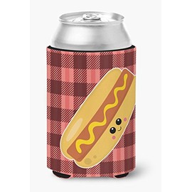 Caroline's Treasures BB7045CC Hot Dog Face Can or Bottle Hugger Cooler Washable Drink Sleeve Collapsible Beverage Insulated Holder, Can Hugger, Multicolor