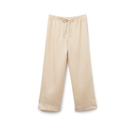 Intimissimi Woman's The Pure Linen Full Length Drawstring Pants in Linen Fabric in Natural, Size S