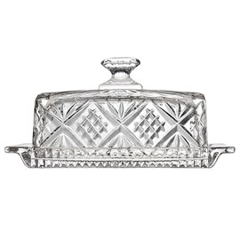 Godinger Butter Dish, Glass Butter Dish With Lid, Butter Holder - Dublin Crystal Collection