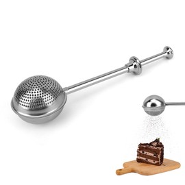 Ball Telescopic Flour Sifter for Baking,Powdered Sugar Shaker Duster Sifter,Flour Sifters Stainless Steel Powdered,Multi-Purpose Kitchen Tool for Bakers,Baristas & Home Chefs