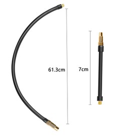 Vesaneae 2-in-1 Versatile Bike Pump Adapter, Extension Tube Hose Replacement, Locking Adapter for Bike Car Motorcycle Truck Tyres (16 cm)