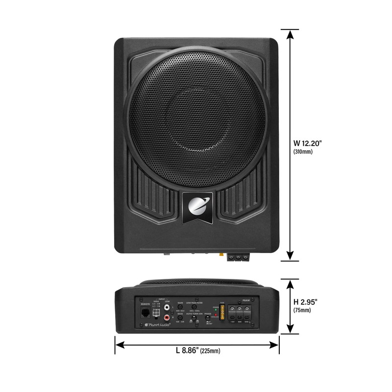 Planet Audio P8AWK Low Profile 8 Inch Under Seat Powered