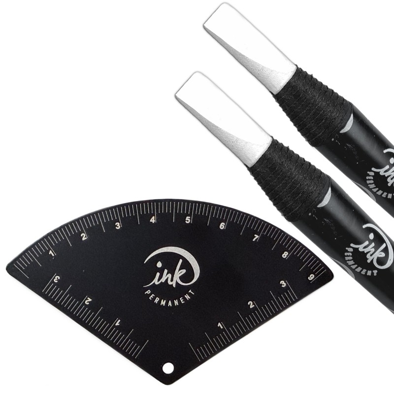 Ink Permanent Brow Mapping Kit with Eyebrow Ruler and 2