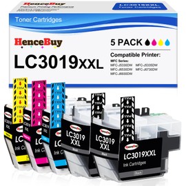 HenceBuy LC3019XXL Ink Cartridge Replacement for Brother LC3019 LC3019XXL LC3017 Work with Brother MFC-J5330DW MFC-J6930DW MFC-J6530DW MFC-J5335DW MFC-J6730DW Printers (2BK/C/M/Y,5-Pack)
