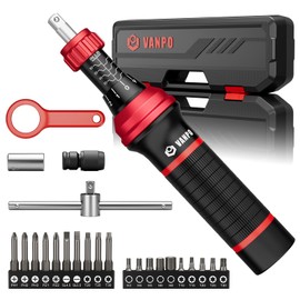 VANPO Torque Screwdriver, 24Pcs 10-80 In-lb Torque Wrench Screwdriver Set with Hex, Torx, Pozidriv, Schlitz, Phillips Bits Adapter, T- Bar Handle, Precision Tool for Bike, Scope Mounting