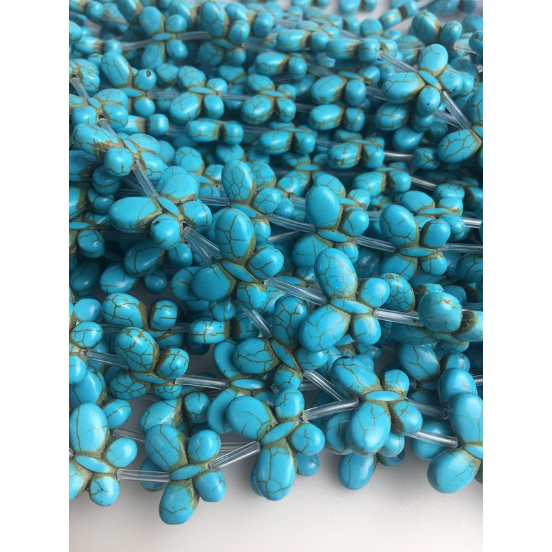 Blue Howlite Turquoise Butterfly Shape Beads 15x20mm 15.5" StrandL8