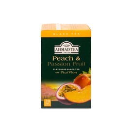Ahmad Tea Black Tea, Peach And Passion Fruit Teabags, 20 ct (Pack Of 6) - Caffeinated And Sugar-Free