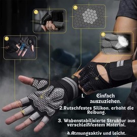 Omni Fit ProGrip Fitness Gloves - Ideal for Men and Women for Weight Training, Weightlifting, Bodybuilding and Crossfit, Wrist Protection & Safety Grip (XL)