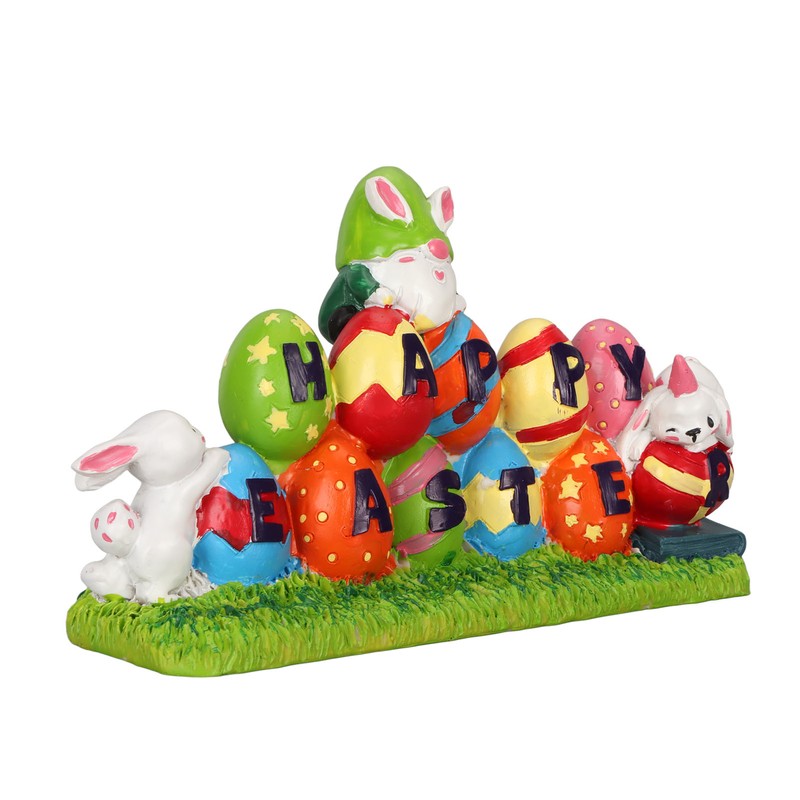 Easter Eggs Bunny Ornament Waterproof Resin Eggs Bunny Centerpiece Adorable