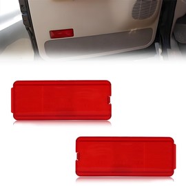 VYNTRAL Interior Door Reflectors Compatible with Fo-rd Excursion 2000-2005, F250 F350 F450 F550 Super Duty 1999-2007, [DOT Certified] [IP67 Waterproof], Reflector Light Cover, 2 PCS, Red Lens