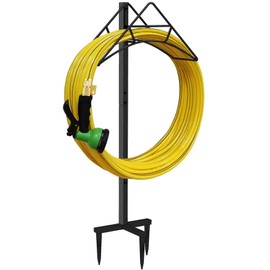 Artigarden Garden Hose Holder - Free Standing Metal Water Hose Stand Heavy Duty Flexible Pipe Storage Hanger Organizer for Lawn & Yard