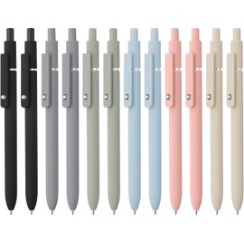 LINFANC 12 Pack Cute Gel Pens, Retractable Quick Dry Gel Ink Pen, Fine Point 0.5mm Black Ink Rolling Ball Gel Pens, Smooth Writing Aesthetic Pens for Home School Office Supplies (LF6061)