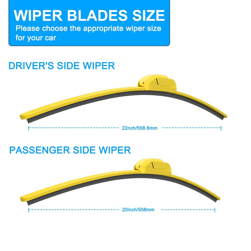 CJPPPZIW® Windshield Wipers Replacement for Toyota Tacoma 2017-2023,Streak-free,OEM Quality Premium