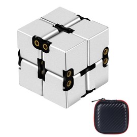 Infinity Cube, Aluminum Alloy Metal Infinity Cube Fidget Toy to Stress Relief Gifts for ADHD OCD for Kids and Adults