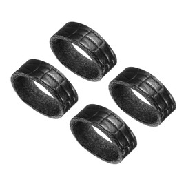 sourcing map 4 Pcs Leather Belt Loop Keeper, 4.5 Inch Belt Straps Ring Replacement Strap Holder Wide Belt Retainer for Securing Additional Length Straps in Place, Black(Crocodile Pattern)