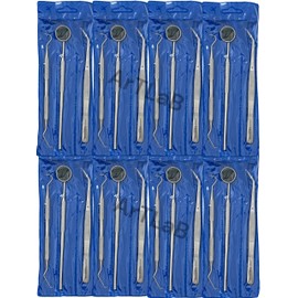 ARTLAB-Dental Hygiene Set - 3pcs Basic Dental Instruments Stainless Steel Dental Tooth Pick, Mouth Mirror,Cotton Plier - Dentists Tools Set is Ideal for Personal Use (30)